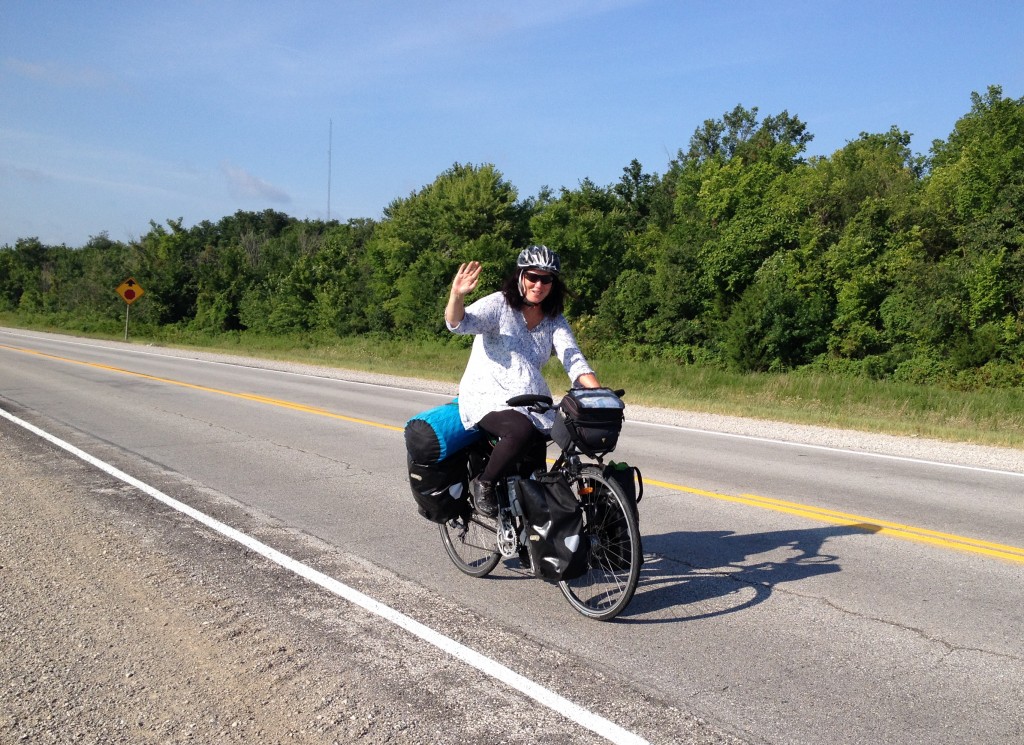 Joanna waving goodbye as she continues her journey to Washington DC